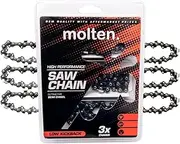 MoltenSales 16’’ Chainsaw Chain 3/8 .043 55DL for Stihl MS 170 250 251 61PMM355 Oregon 90PX055G 90PX R55 3 Pack