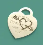Tiffany & Co. Return to Tiffany Silver Etched Heart Arrow Charm ✨️US SELLER✨️NEW