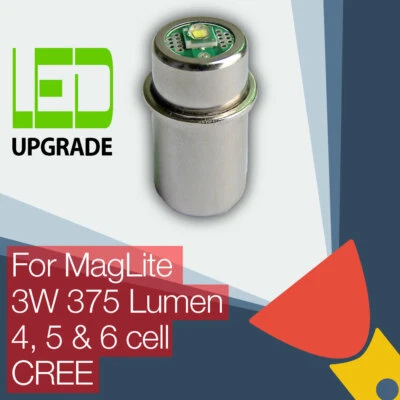 MagLite LED Conversion Upgrade bulb 375LM 4D 4C, 5D, 6D Cell Flashlight Torch