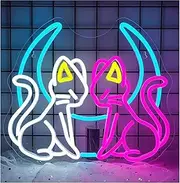 Sign Lamp Cat&Moon Neon Sign USB Powered Dimmable Lights Signs For Shop Recreation Room Party Wall Decoration 32cm×37cm