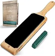 BeaverCraft Leather Strop Kit for Knife Sharpening 15.2" - Leather Knife Strop with Polishing Compound - Stropping Kit Double Sided LS1P1, Razor Sharpener for Knives, Chisels - eBook Guide Included
