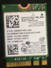 Intel 7260NGW AN Dual Band Wireless-N 7260 Bluetooth 4.0 Card Dell 09M4P 009M4P