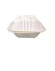 125 Count- 6x6 Bagasse Fiber Biodegradable Disposable Clamshell Containers