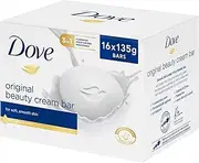 Dove Original Beauty Cream Bar, 16 x 135g, 3-in-1 Moisturising Soap