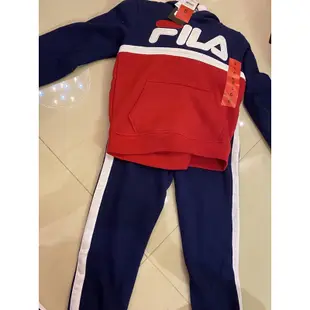 fila 兒童長袖 女童 男童 長褲 保暖 刷毛 6歲 8歲 好市多 Costco 代購 運動休閒套裝