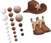 Oshhni Cowboy Cake Toppers,Cake Topper Set,Small Food Decorations,Anniversary Happy Birthday Decor,Cake Decorations Cupcake Toppers, Brown