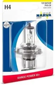 Narva Light Bulb H4 12 V / 60 / 55 W +50% 1SZT. Range Power