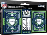 MasterPieces NFL Seattle Seahawks 2 Pack Cards and Dice Set