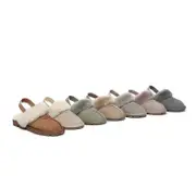 AUSTRALIAN SHEPHERD® UGG Slippers Sheepskin Wool Slingback Waffle Plus - Grey / AU Ladies 10 / AU Men 8 / EU 41