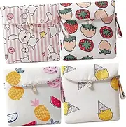 BCOATH 4pcs Menstrual Pad Bag Storage Pouch Portable Sanitary Napkin Organizer with Snap Button for Women for School and Outdoor Use Multi Purpose Item Container