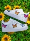 Air Force 1 Custom Sneakers Pink Blue Orange Butterfly Shoes Kids Mens Womens
