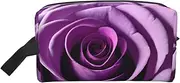 [FSCEV] Purple Rose Storage Bag Toiletry Bag Travel Bag Cute Cosmetic Bag Makeup Accessories, White, One Size