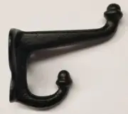 Cast Iron School House Hook rack coat hat hanger steel metal black acorn