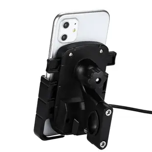 手機支架 2020新款摩托車全鋁合金手機支架踏板車電動車手機架可充電帶USB-快速出貨