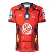 Canterbury Crusaders 2025 Marvel Super Rugby Iron Man Jersey Kids Sizes 8-14!