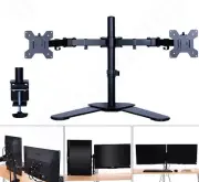 SatMaximum Dual Monitor Desk Stand Adjustable Mount Tilt Computer Screens 10 27"