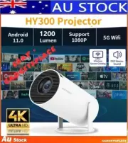 ✅AU HY300 Mini Portable LED Projector for Home Theater Android 11 Wifi Bluetooth