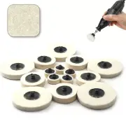 2/5/10Pcs Roloc Wool Felt Polishing Wheel Polisher Buffing Pad 1-3" Holder Disc