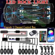 10x Pod RGB LED Rock Light Neon Lamp bluetooth Music Control Truck Offroad ATV