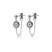 ANYCO Fashion Earrings Silver 925 Sterling Hip Hop Chain Zircon Pendant Stud Women Bohemian Jewelry