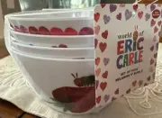 Eric Carle The Very Hungry Caterpillar Set Of 4 6” Melamine Bowls New