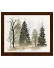 Courtside Market Pine Trees Framed Art