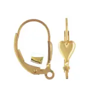 14k Gold Filled Heart Leverbacks with Ring #6206-5