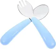 GRIRIW 2-Piece Baby Feeding Set Toddler Forks Spoon Dinnerware Sets Blue Forks