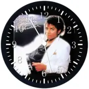 Michael Jackson Black Frame Wall Clock Large 12" Glass Face Non-Ticking E384 NEW