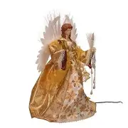 Kurt Adler 70 Light Color Changing Fiber Optic Gold Angel Tree Topper 18 Inch