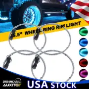 4x 15.5" Double LED Row Wheel Ring Rim Lights RGB Color Bluetooth APP Remote