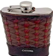Cuadra Stingray Leather Flask- Compact and Discreet for Spirts