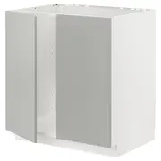 METOD base cabinet for sink + 2 doors, white/Havstorp light grey, 80x60x80 cm