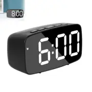 Alarm Clock Digital Led Mirror Desk Table Bedside Time Snooze USB Battery