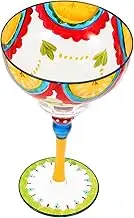 Hand Painted Margarita Glasses Set of 4 Decorative Wine Glassware for Margarita Cocktail Dessert