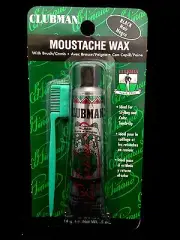 CLUBMAN PINAUD MOUSTACHE WAX WITH BRUSH/COMB IDEAL FOR STYLING TOUCH UP BLACK