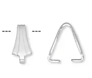 Bail, Ice Pick, 100 Silver Plated Brass 8x3.5mm Pendant Connector Prong 6mm Grip