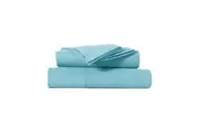 Kingtex Ultra-Soft Micro Flannel Sheet Set 40 cm Wall Aqua Queen