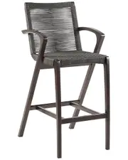 Armen Living Brielle Outdoor Dark Eucalyptus Wood And Rope Counter And Bar Height Stool