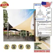 Custom Size Beige Triangle Sun Shade Sail - 200GSM Heavy-Duty Protection