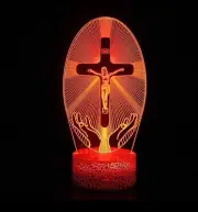 Cross 3D Table Lamp 7 Color Changing Crack Base