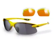 Sunwise Windrush Sports Yellow Cycling Sunglasses incl 3 Interchangeable Lenses