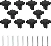 Kitchen Cabinet Knobs 1inch Zinc Alloy Square Drawer Knobs for Kitchen Cupboard Door, Bedroom Dresser Drawer, Bathroom Wardrobe Hardware (Black)
