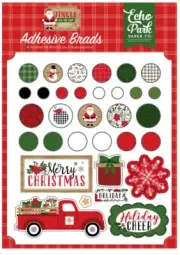 1 Pack of Echo Park Paper JINGLE ALL THE WAY Christmas Adhesive Decorative Brads
