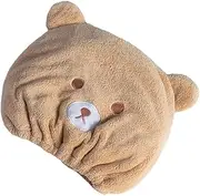 Hair Towel Wrap - Quick-Drying Dry Hair Turban | Cartoon Bear Design Hair Drying Hat | Water-Absorbent Microfiber Hair Drying Caps | Fast Drying Hair Turban Wrap Towels Shower Cap for Girls, Women