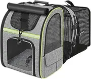 Pet Carrier Backpack - Cat Travel Backpack - Expandable Breathable Foldable Pet Bag for Travel Road Trip Car Motorcycle Biking Hiking Outdoor