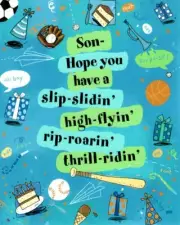 Happy Birthday Son All-Star Sport Sports All Around Go For It Hallmark Card