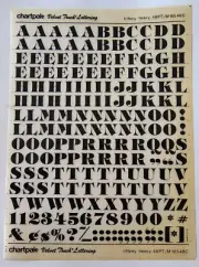 Vintage Chartpak Velvet Touch Lettering Tiffany Heavy 48pt/M16548C Black Rub On