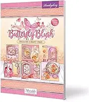 Hunkydory Craft Pad - Butterfly Blush: 20-Sheet A4, Pink, Smooth Paper, Cardmaking