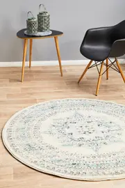 Rug Culture Off White Bohemian Transitional Round Rug